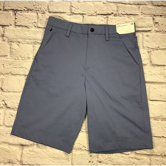 Stylus Performance Chino Shorts Mens Size 30 Blue Quick Dri 11 Inch Inseam